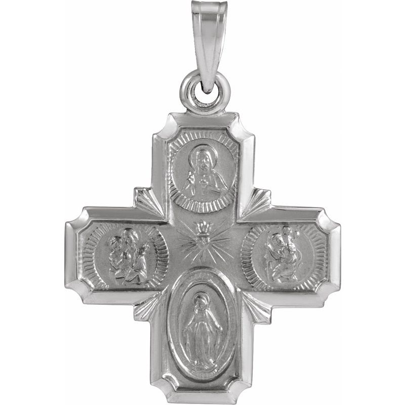 Four-Way Cross Medal Necklace or Pendant