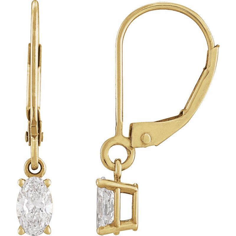 Round 4-Prong Dangle Earrings — Diamond No. 2