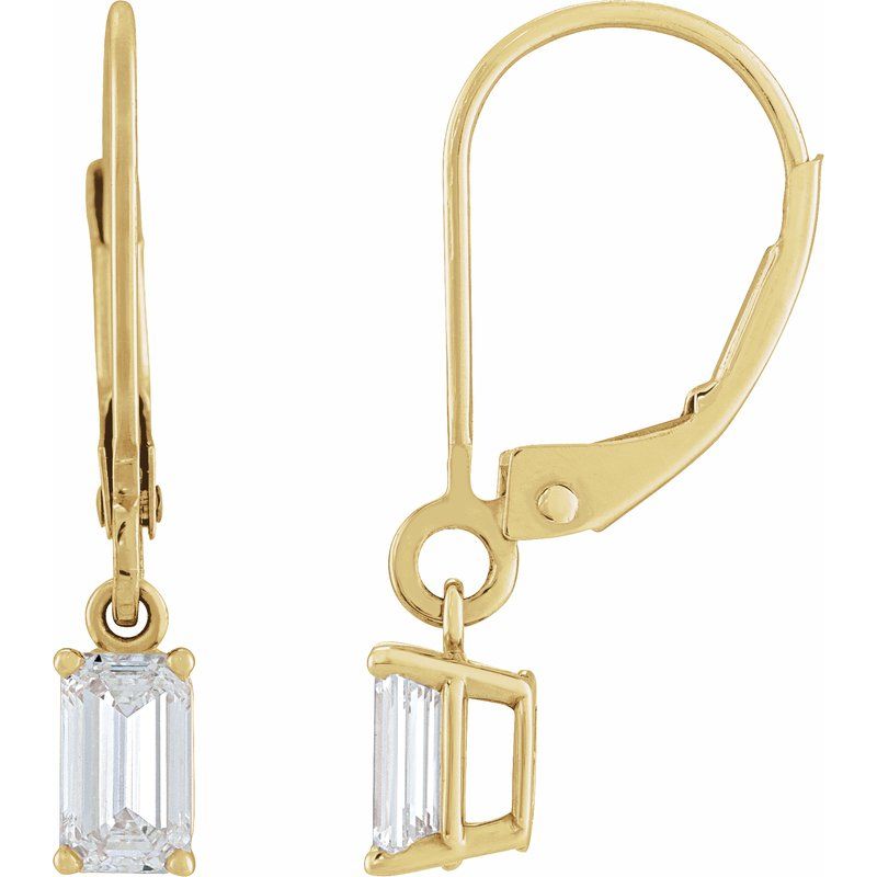 Round 4-Prong Dangle Earrings — Diamond No. 3