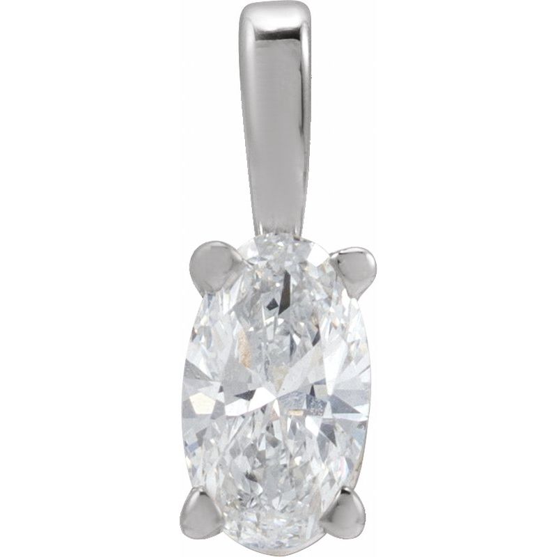 Lightweight Oval 4-Prong Solitaire Pendant