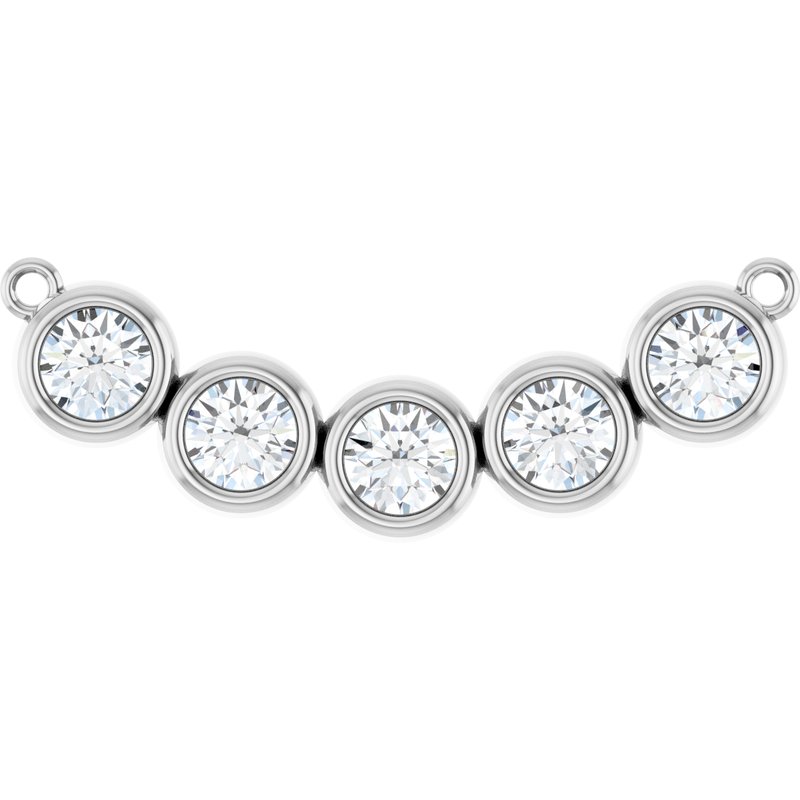 Five-Stone Bezel-Set Necklace or Center