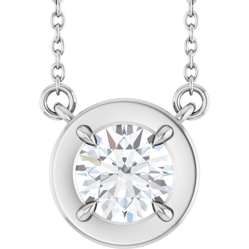 Claw-Prong Solitaire Bezel-Style Necklace or Center
