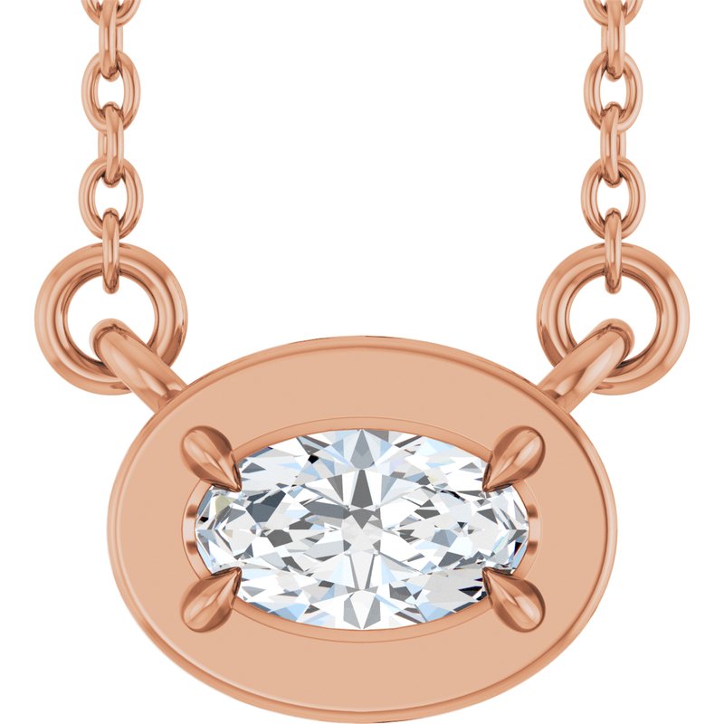 Claw-Prong Solitaire Bezel-Style Necklace or Center