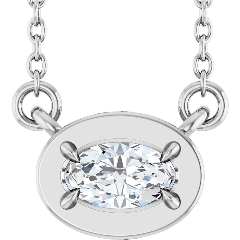 Claw-Prong Solitaire Bezel-Style Necklace or Center