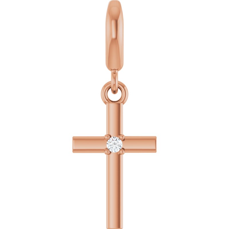 Accented Cross Charm/Pendant — .02 ct Diamond