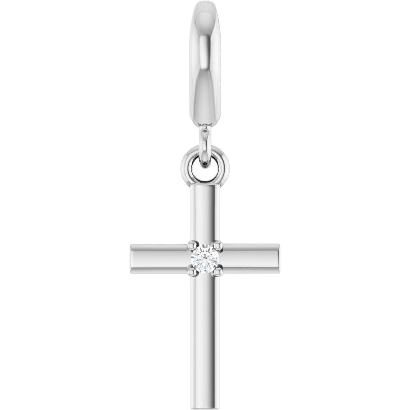 Accented Cross Charm/Pendant — .02 ct Diamond