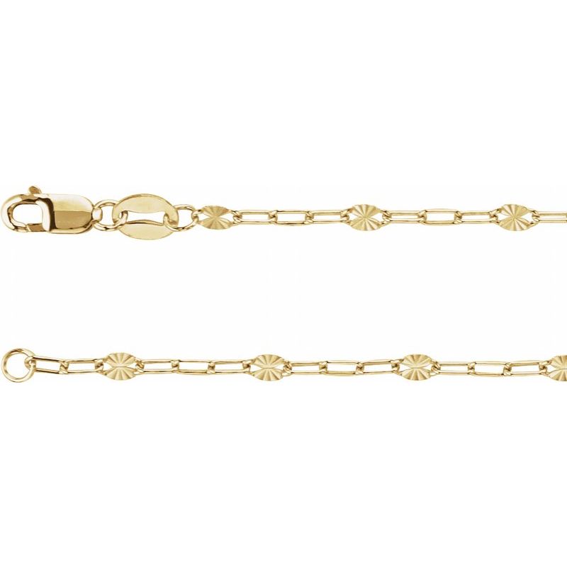 2.5 mm Light Paperclip-Style Starburst Mirror Chain
