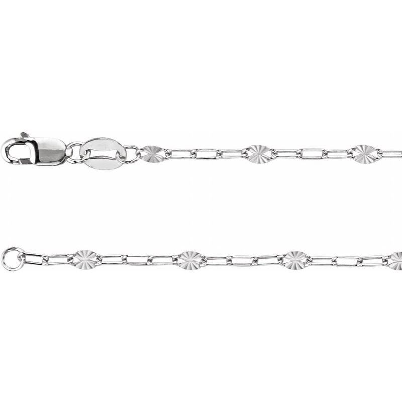 2.5 mm Light Paperclip-Style Starburst Mirror Chain
