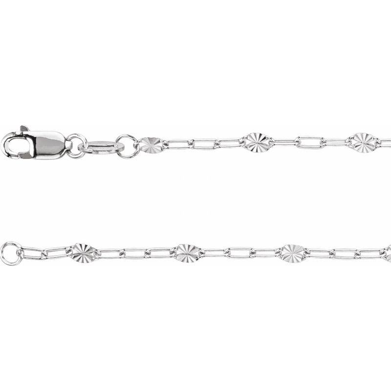 2.5 mm Light Paperclip-Style Starburst Mirror Chain