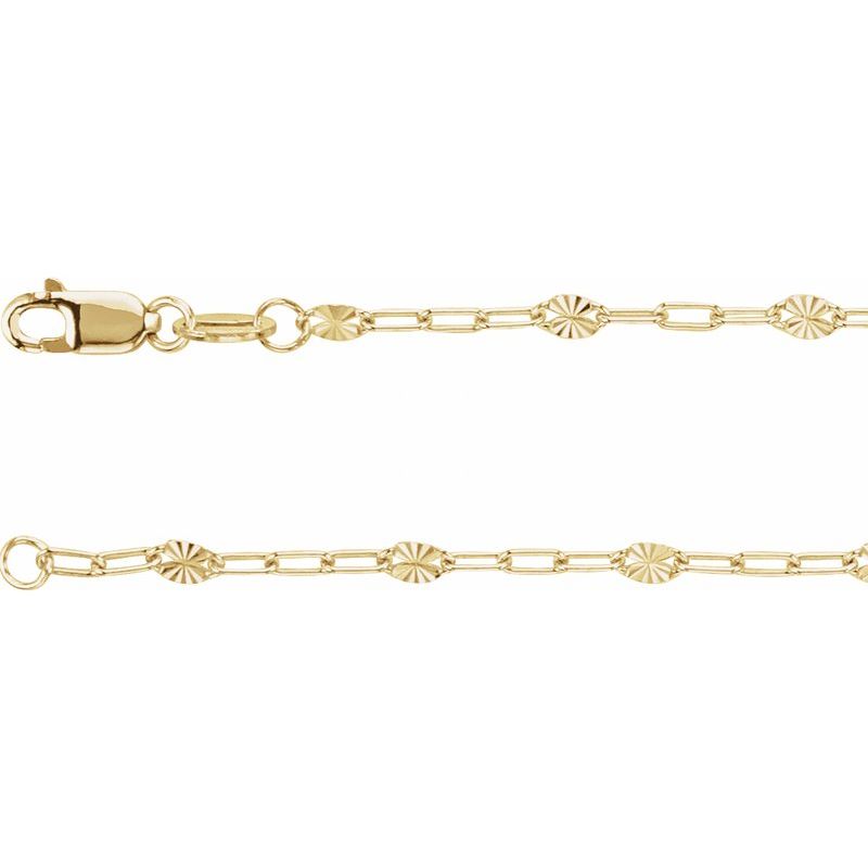 2.5 mm Light Paperclip-Style Starburst Mirror Chain