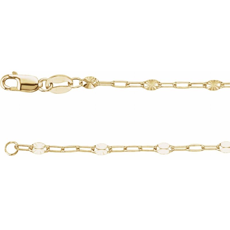 2.5 mm Light Paperclip-Style Starburst Mirror Chain
