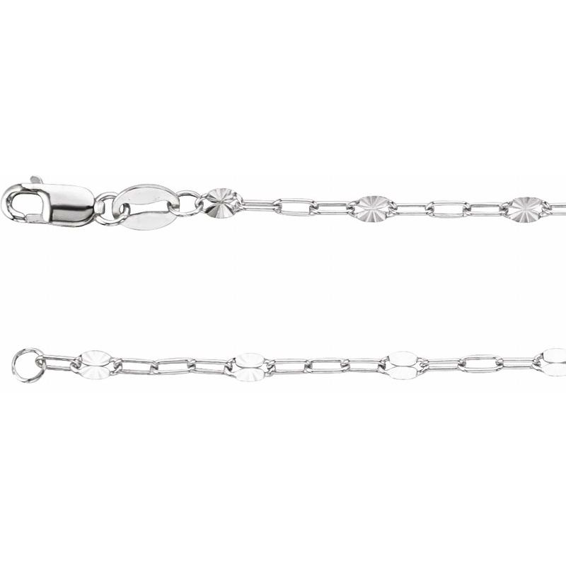 2.5 mm Light Paperclip-Style Starburst Mirror Chain