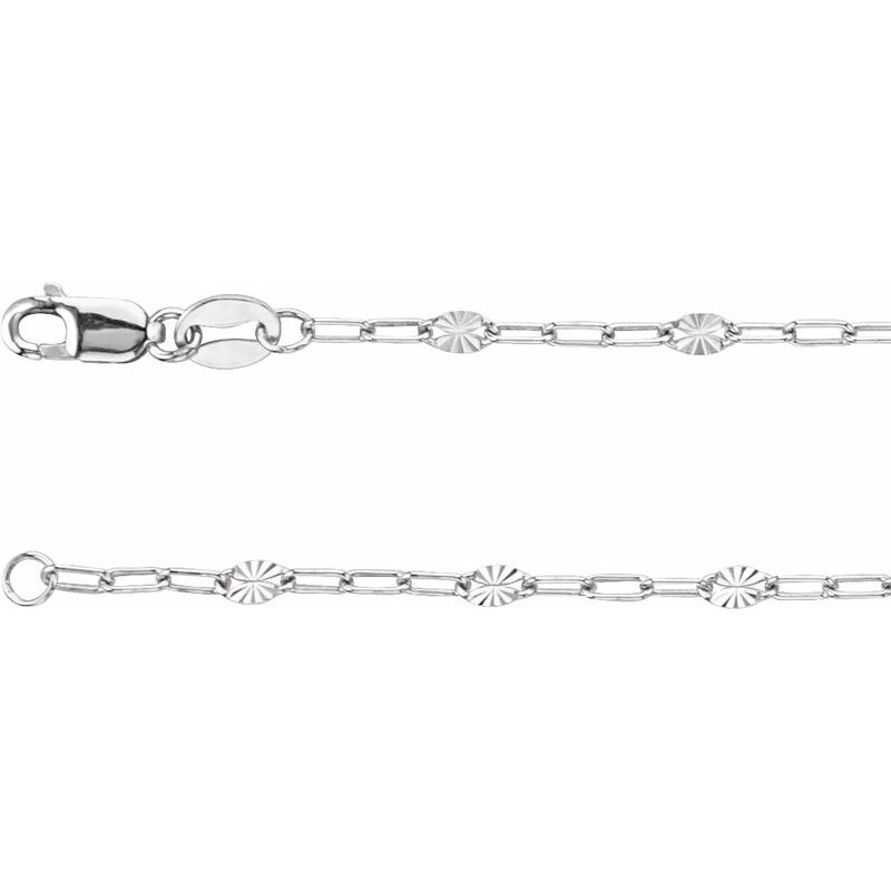 2.5 mm Light Paperclip-Style Starburst Mirror Chain