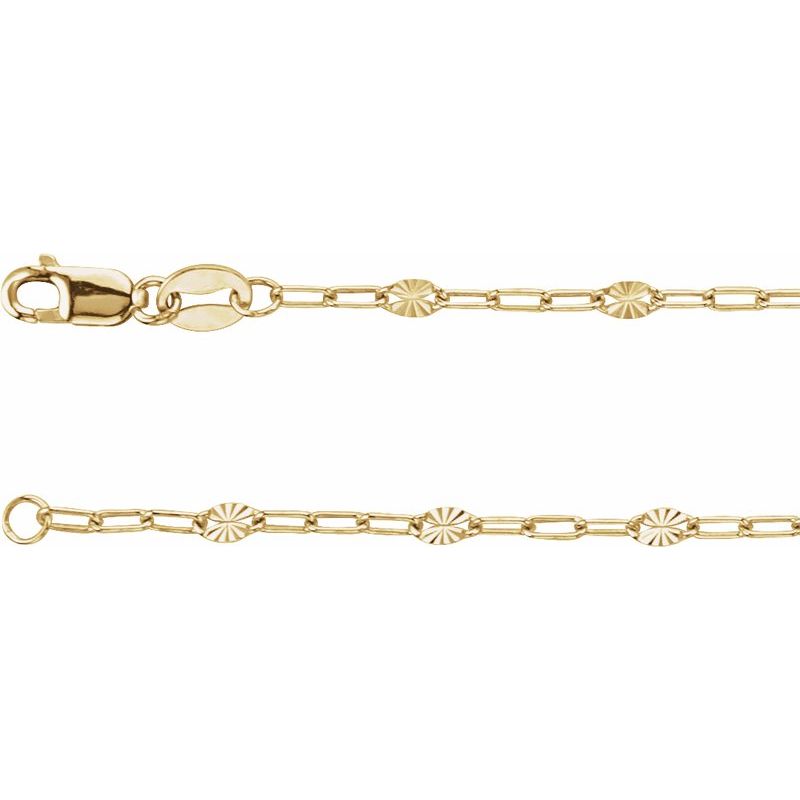 2.5 mm Light Paperclip-Style Starburst Mirror Chain