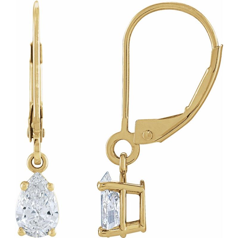 Round 4-Prong Dangle Earrings — Diamond