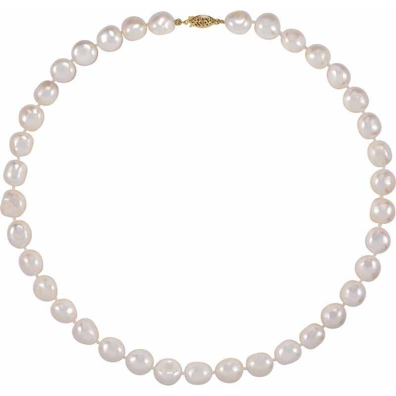Baroque Cultured White Freshwater Pearl 18" Necklace
