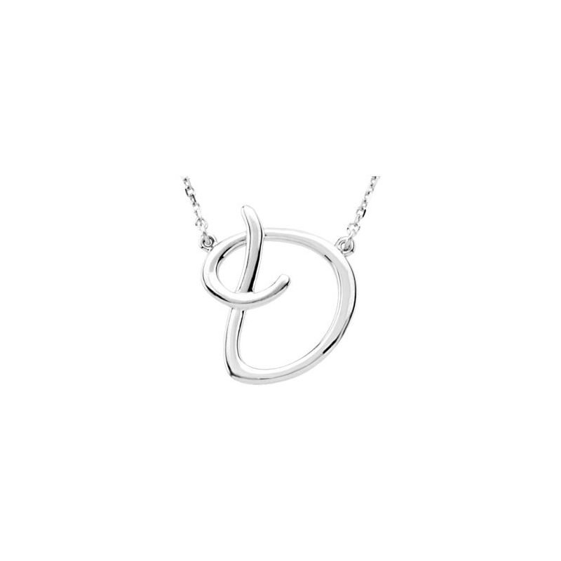 Script Initial Necklace or Center — 16″