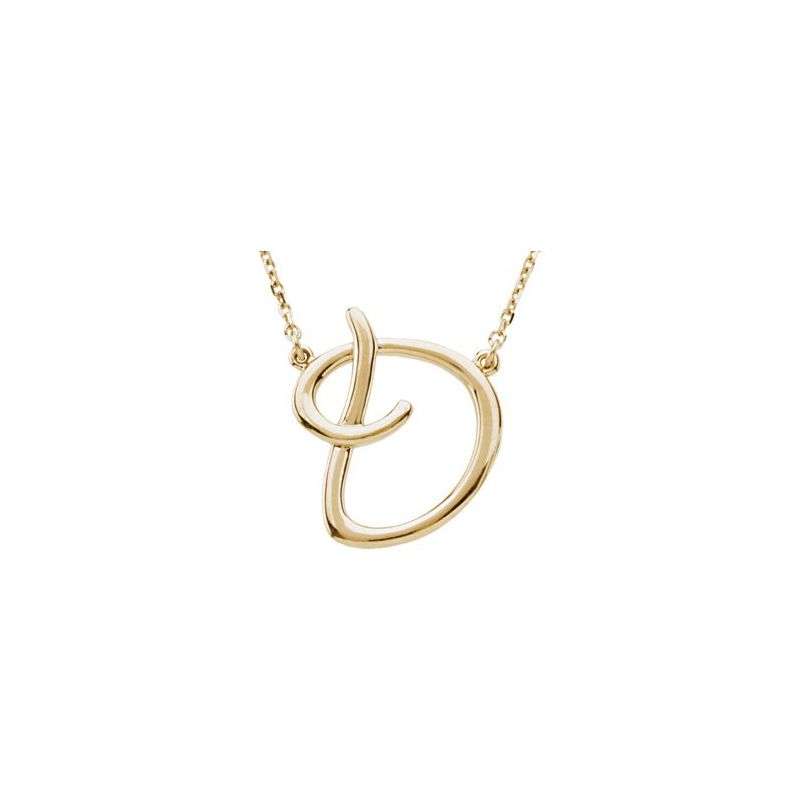 Script Initial Necklace or Center — 16″