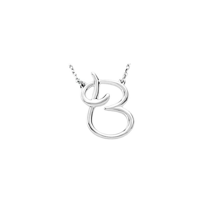 Script Initial Necklace or Center — 16″