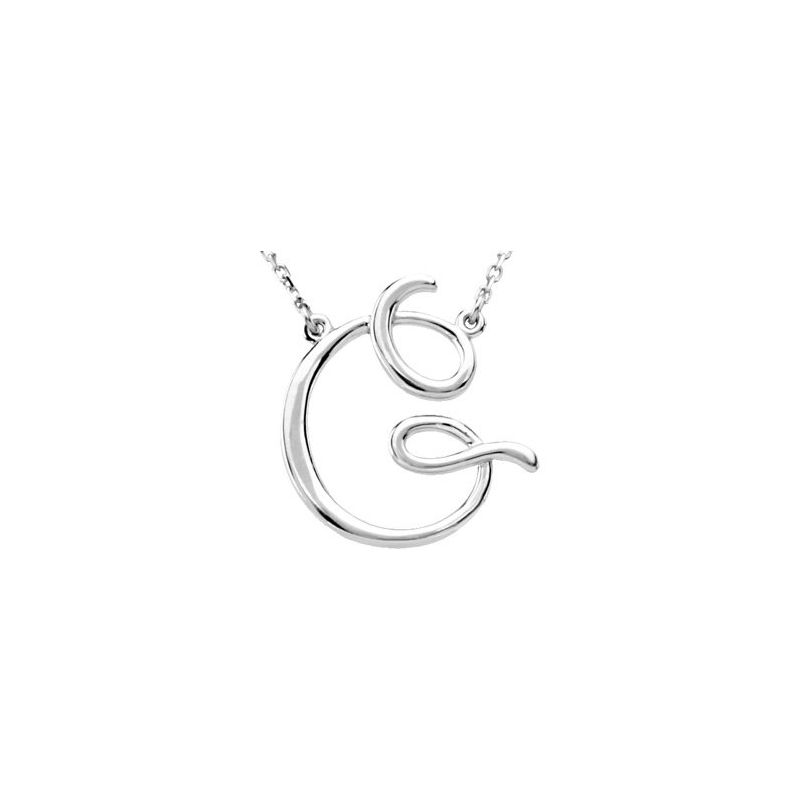 Script Initial Necklace or Center — 16″