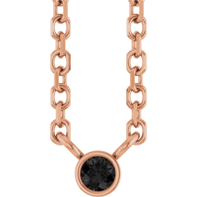 Bezel-Set Solitaire Necklace — Diamond 16-18″