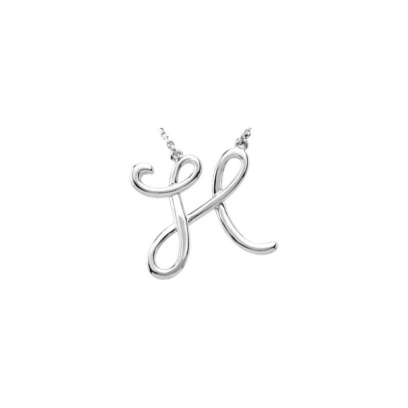 Script Initial Necklace or Center — 16″