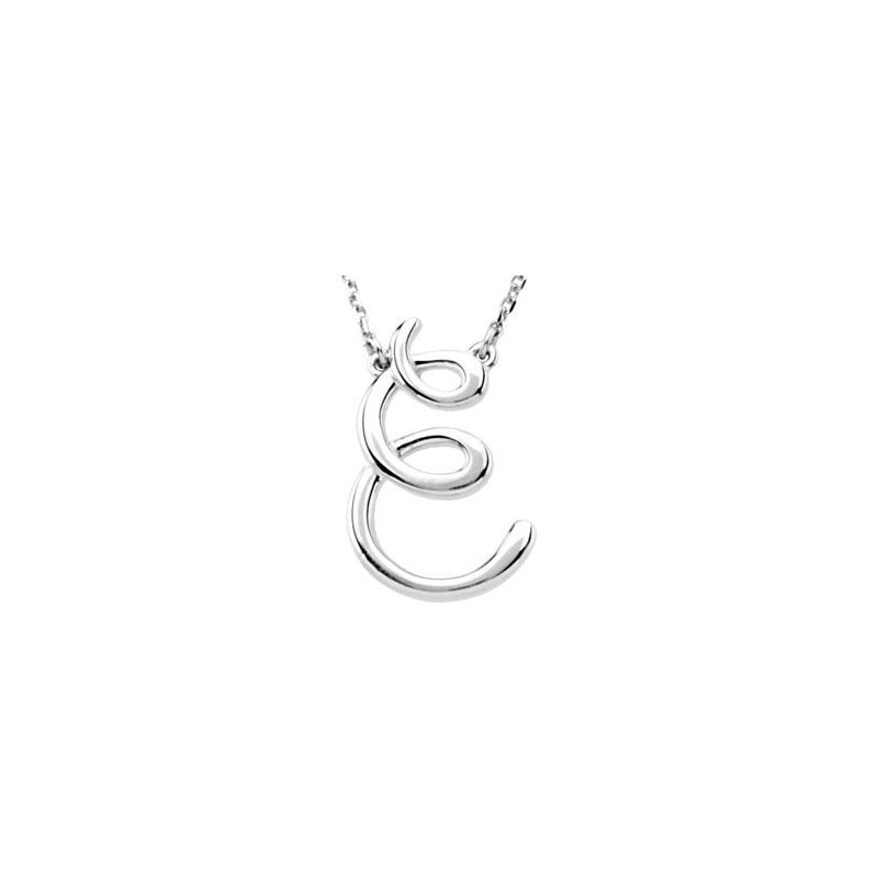 Script Initial Necklace or Center — 16″