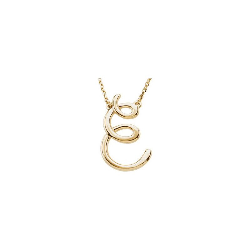 Script Initial Necklace or Center — 16″