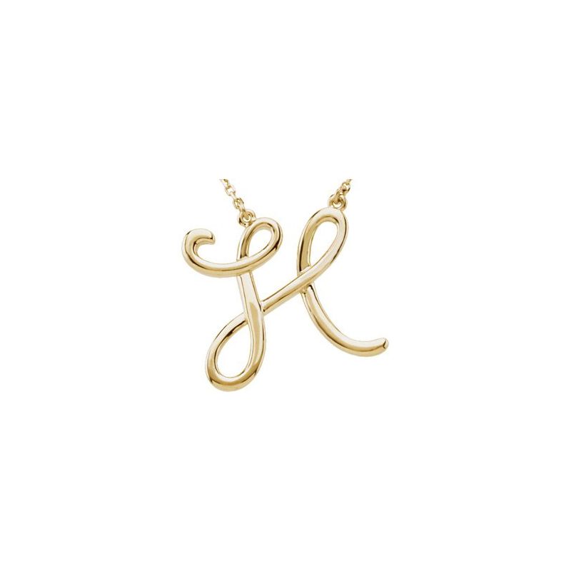 Script Initial Necklace or Center — 16″