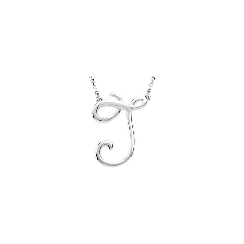 Script Initial Necklace or Center — 16″