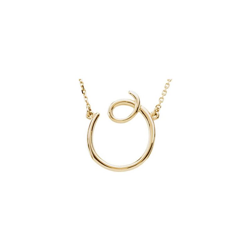 Script Initial Necklace or Center — 16″