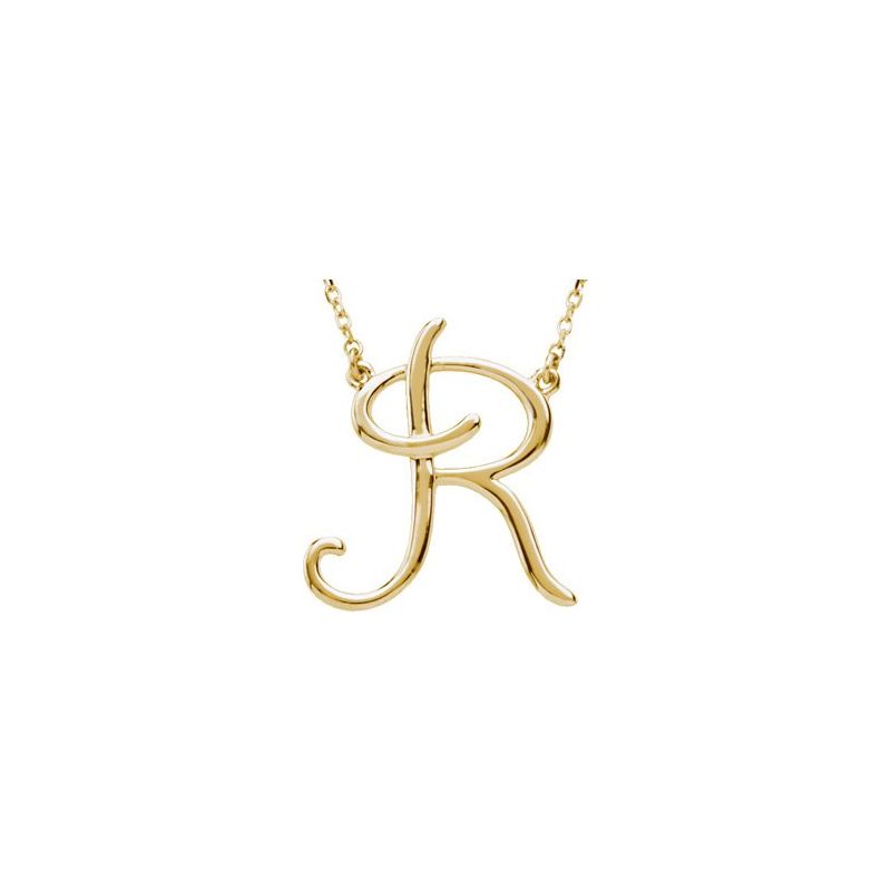 Script Initial Necklace or Center — 16″