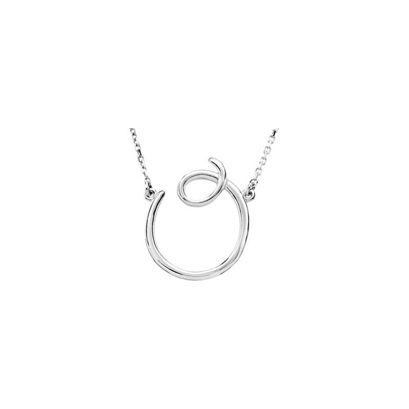 Script Initial Necklace or Center — 16″