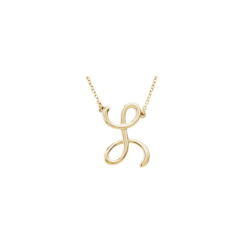 Script Initial Necklace or Center — 16″