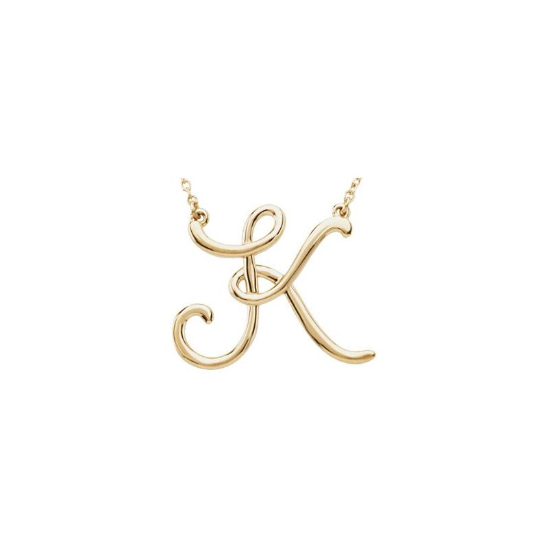 Script Initial Necklace or Center — 16″