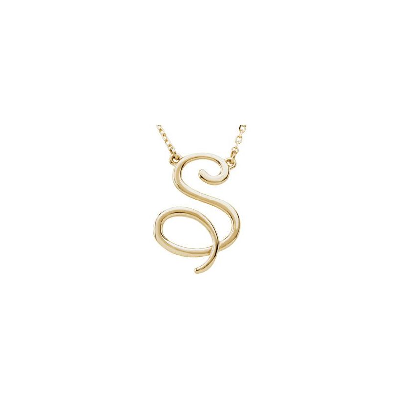 Script Initial Necklace or Center — 16″
