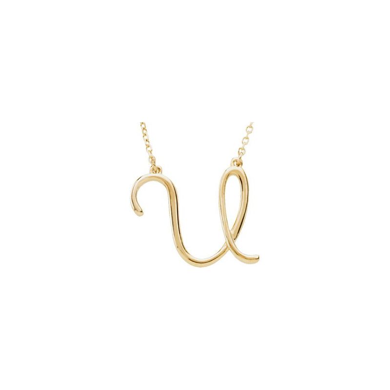 Script Initial Necklace or Center — 16″