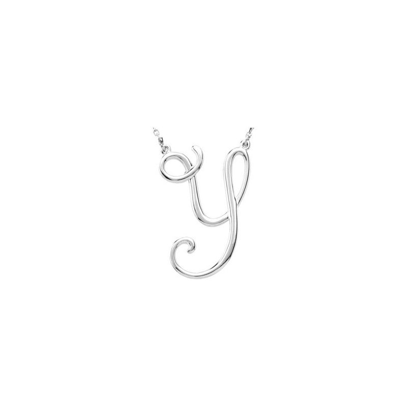 Script Initial Necklace or Center — 16″