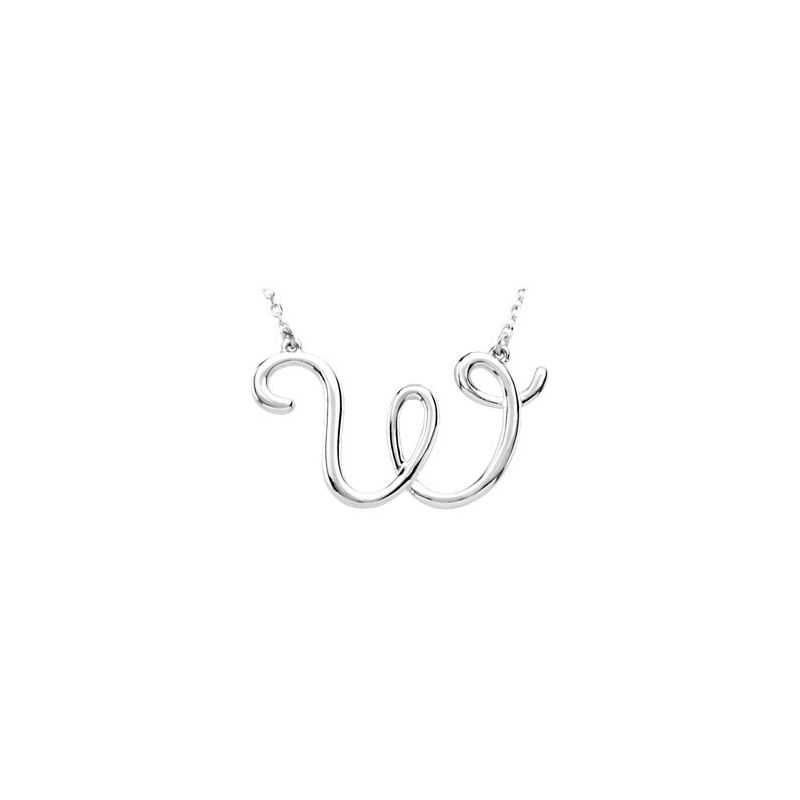Script Initial Necklace or Center — 16″