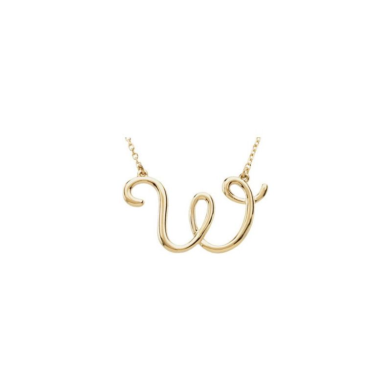 Script Initial Necklace or Center — 16″