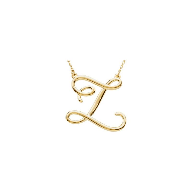 Script Initial Necklace or Center — 16″