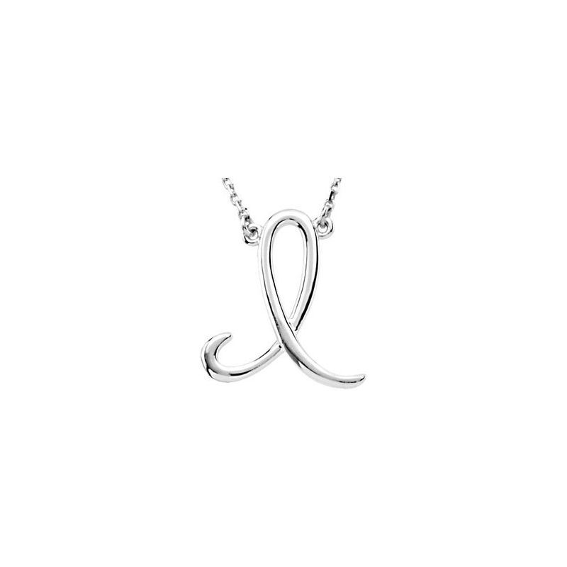 Script Initial Necklace or Center — 16″