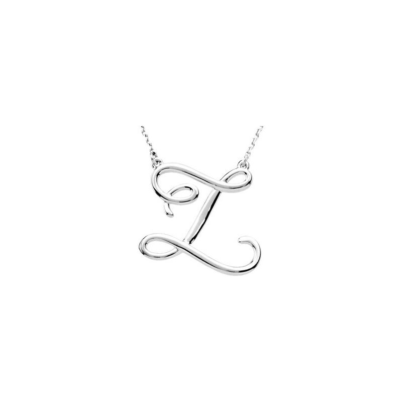 Script Initial Necklace or Center — 16″