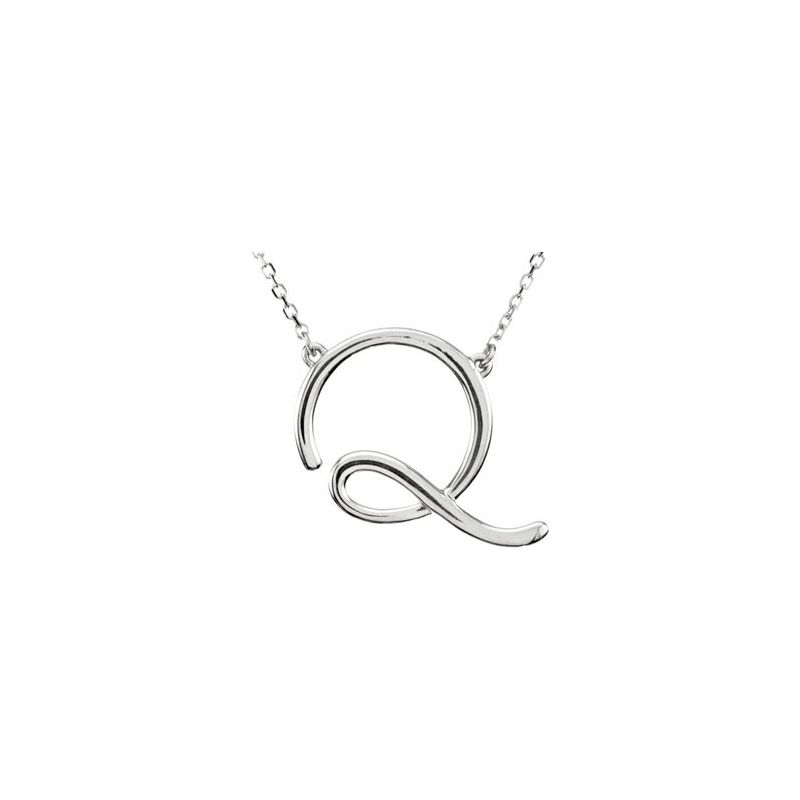 Script Initial Necklace or Center — 16″
