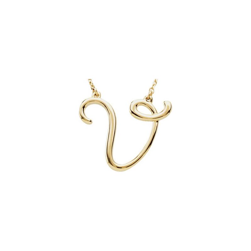 Script Initial Necklace or Center — 16″