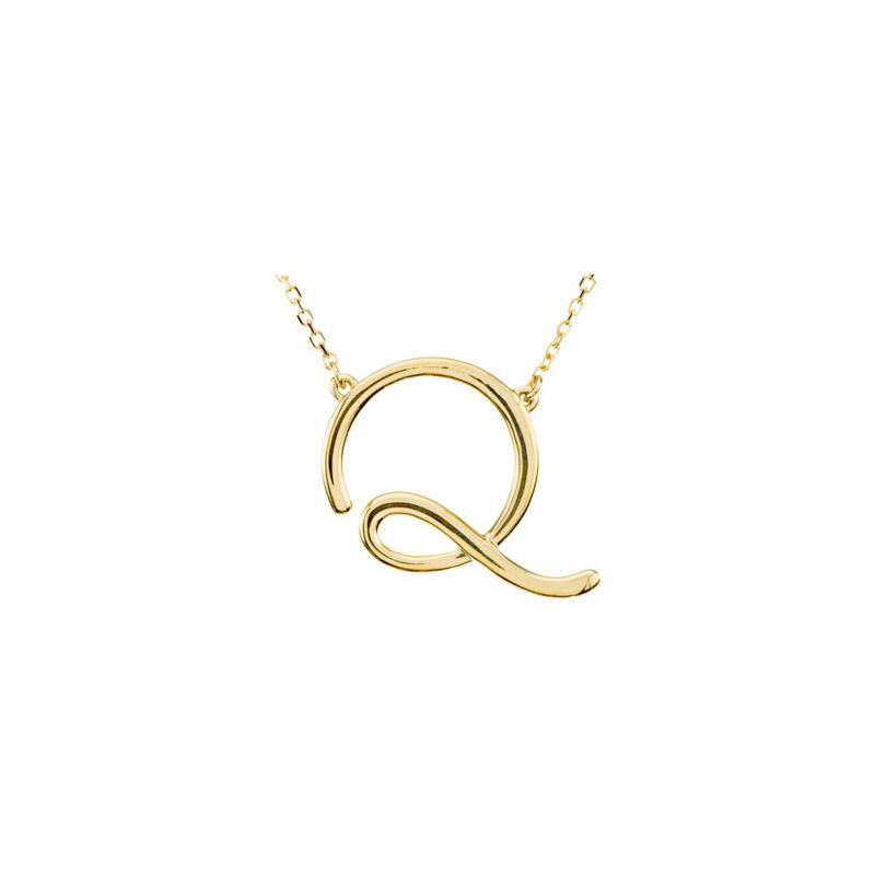 Script Initial Necklace or Center — 16″