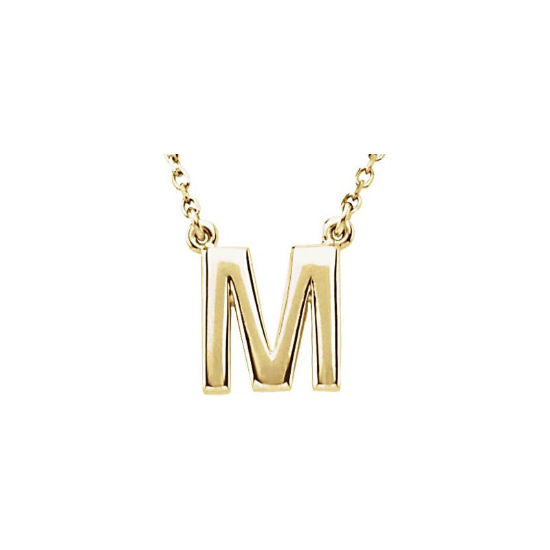 Block Initial 16″ Necklace