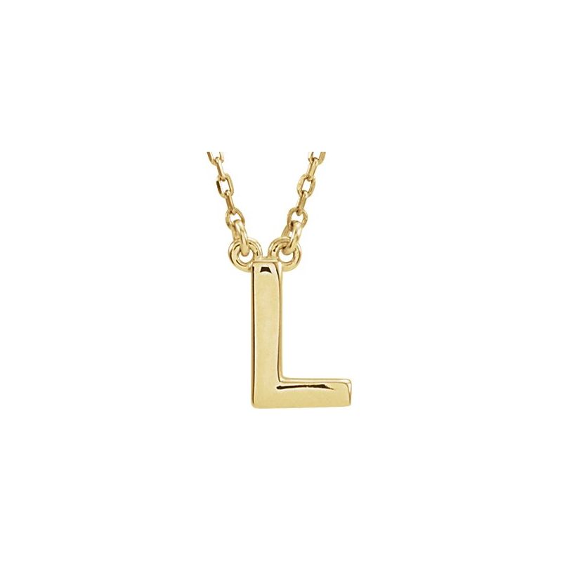 Block Initial 16″ Necklace