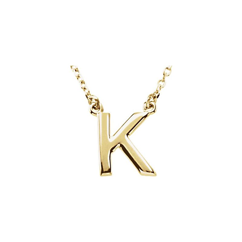 Block Initial 16″ Necklace