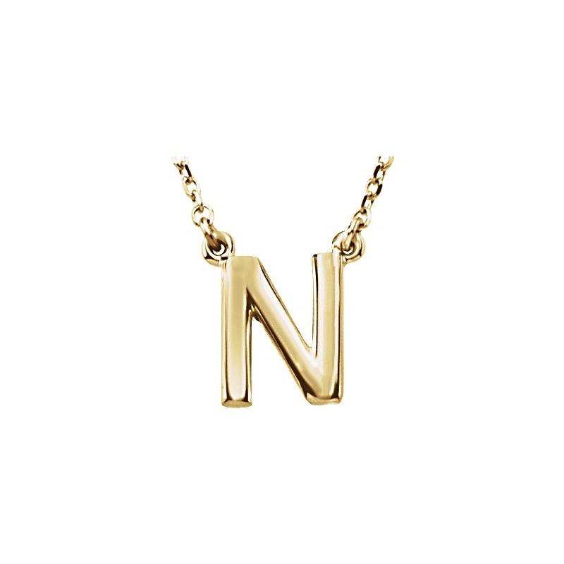 Block Initial 16″ Necklace